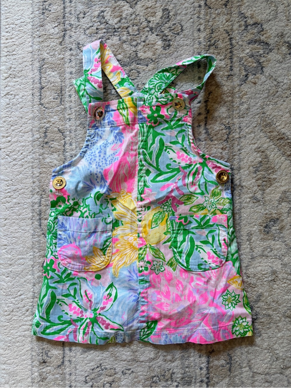 Lilly Pulitzer Floral Overall Dress - Girls 2